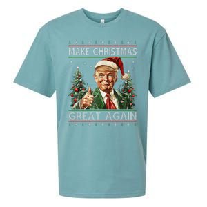 Funny Santa Trump Make Christmas Great Again Ugly Sweater Sueded Cloud Jersey T-Shirt