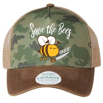 Funny Save The Bees Or Else Legacy Tie Dye Trucker Hat