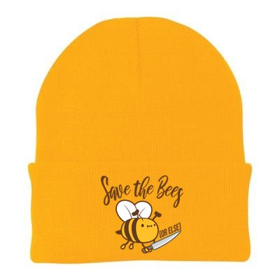 Funny Save The Bees Or Else Knit Cap Winter Beanie