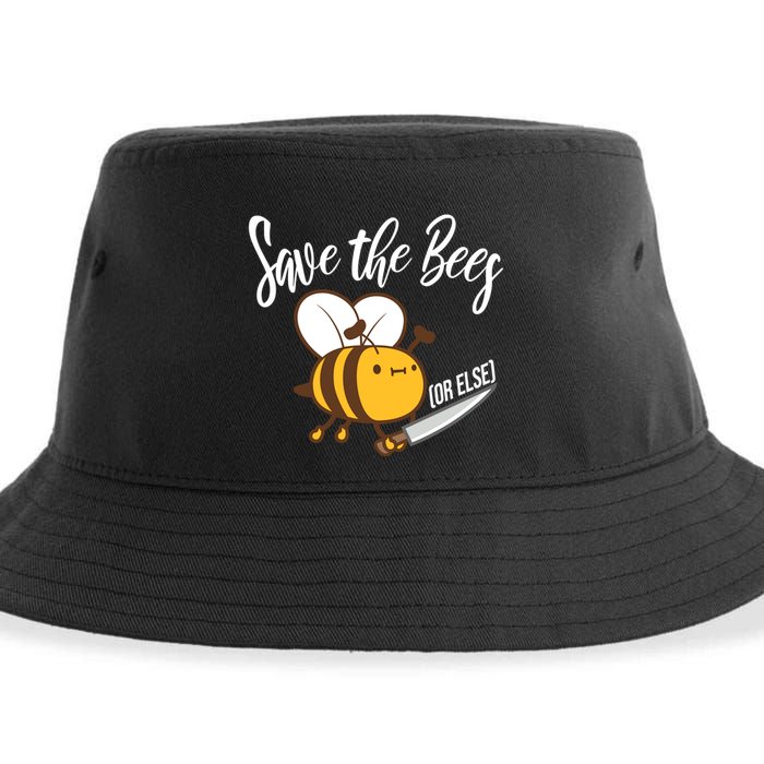 Funny Save The Bees Or Else Sustainable Bucket Hat
