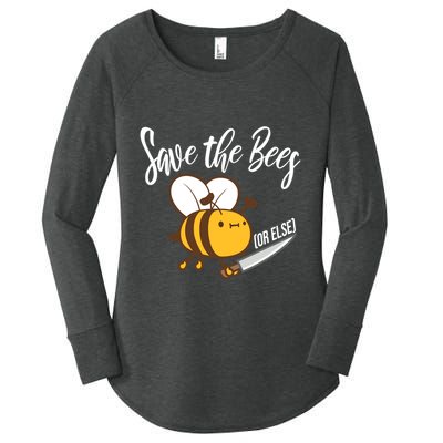 Funny Save The Bees Or Else Women's Perfect Tri Tunic Long Sleeve Shirt