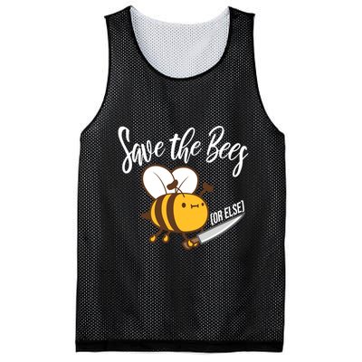 Funny Save The Bees Or Else Mesh Reversible Basketball Jersey Tank