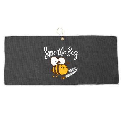 Funny Save The Bees Or Else Large Microfiber Waffle Golf Towel