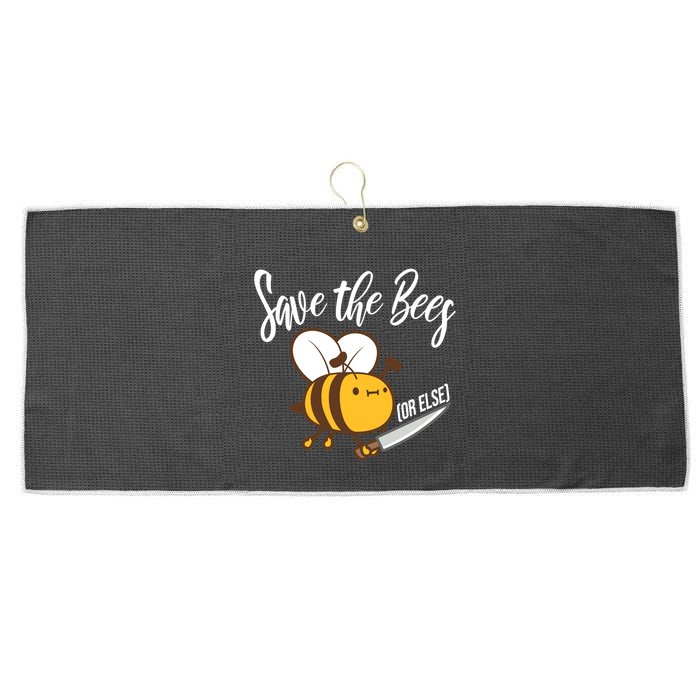 Funny Save The Bees Or Else Large Microfiber Waffle Golf Towel