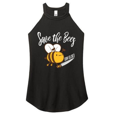 Funny Save The Bees Or Else Women's Perfect Tri Rocker Tank