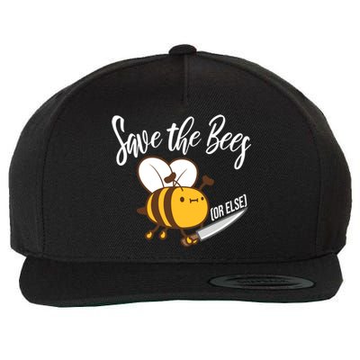 Funny Save The Bees Or Else Wool Snapback Cap