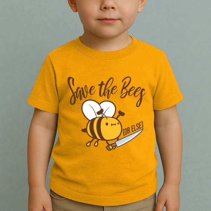 Funny Save The Bees Or Else Toddler T-Shirt