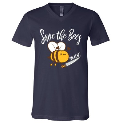 Funny Save The Bees Or Else V-Neck T-Shirt