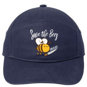 Funny Save The Bees Or Else 7-Panel Snapback Hat