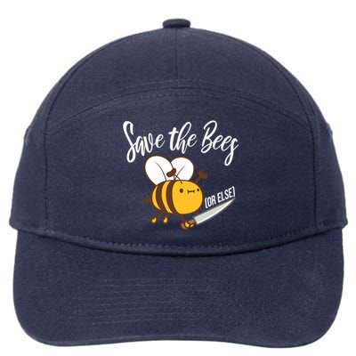 Funny Save The Bees Or Else 7-Panel Snapback Hat