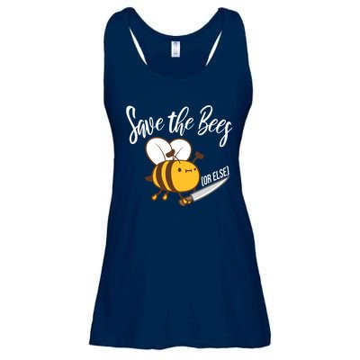 Funny Save The Bees Or Else Ladies Essential Flowy Tank