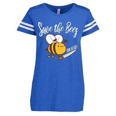 Funny Save The Bees Or Else Enza Ladies Jersey Football T-Shirt