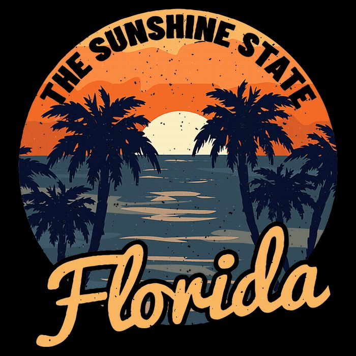 Florida Sunset Throwback Design Cooling Performance Crew T-Shirt