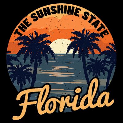 Florida Sunset Throwback Design T-Shirt