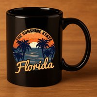 Florida Sunset Throwback Design 11oz C Handle Ceramic Mug