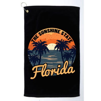 Florida Sunset Throwback Design Golf Towel