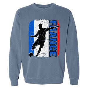 France Soccer Team French Flag Jersey Fans Garment-Dyed Sweatshirt