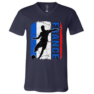 France Soccer Team French Flag Jersey Fans V-Neck T-Shirt