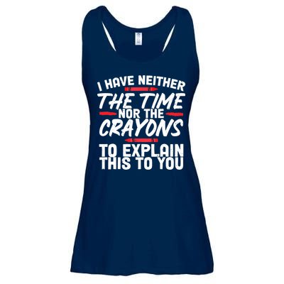 Funny Sarcasm Tee, Sarcastic Humor, Time Nor Crayons Ladies Essential Flowy Tank