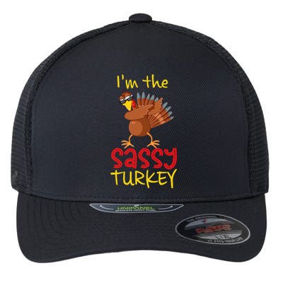 Funny Sassy Turkey Matching Family Group Thanksgiving Party Gift Flexfit Unipanel Trucker Cap