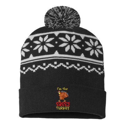 Funny Sassy Turkey Matching Family Group Thanksgiving Party Gift USA-Made Snowflake Beanie