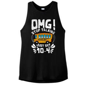 Funny Stop Talking To The Busdriver School Bus Design Ladies PosiCharge Tri-Blend Wicking Tank