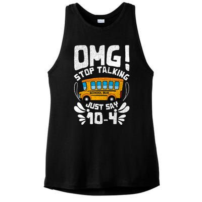 Funny Stop Talking To The Busdriver School Bus Design Ladies PosiCharge Tri-Blend Wicking Tank