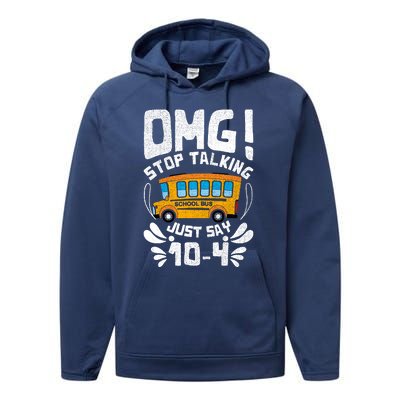 Funny Stop Talking To The Busdriver School Bus Design Performance Fleece Hoodie