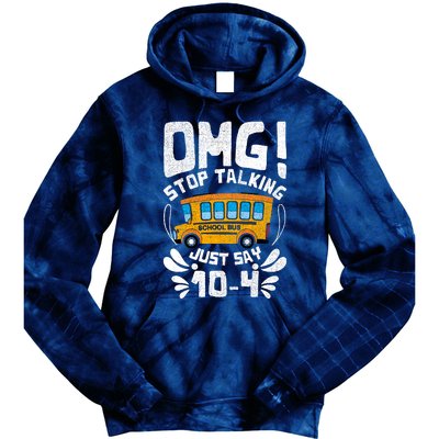 Funny Stop Talking To The Busdriver School Bus Design Tie Dye Hoodie