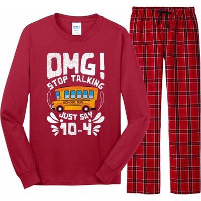 Funny Stop Talking To The Busdriver School Bus Design Long Sleeve Pajama Set