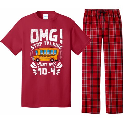 Funny Stop Talking To The Busdriver School Bus Design Pajama Set