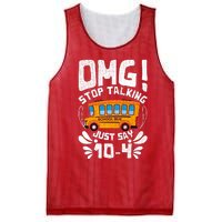 Funny Stop Talking To The Busdriver School Bus Design Mesh Reversible Basketball Jersey Tank