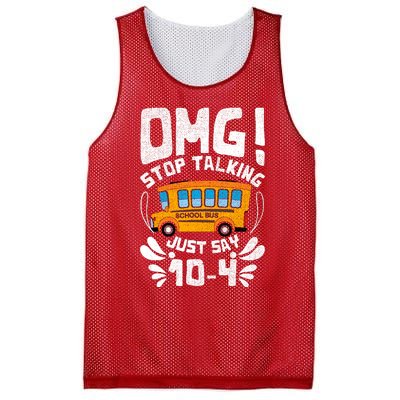 Funny Stop Talking To The Busdriver School Bus Design Mesh Reversible Basketball Jersey Tank