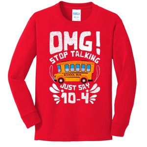 Funny Stop Talking To The Busdriver School Bus Design Kids Long Sleeve Shirt