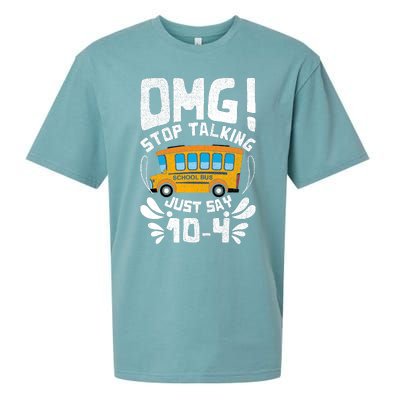 Funny Stop Talking To The Busdriver School Bus Design Sueded Cloud Jersey T-Shirt