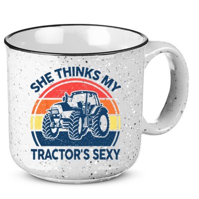 Farm She Thinks My Tractors Sexy Men Gift Funny Farmer 15oz Campfire Ceramic Mug