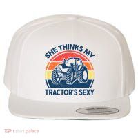 Farm She Thinks My Tractors Sexy Men Gift Funny Farmer Wool Snapback Cap