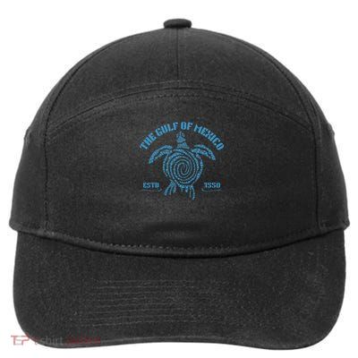 Funny Sea Turtle Gulf of Mexico 7-Panel Snapback Hat