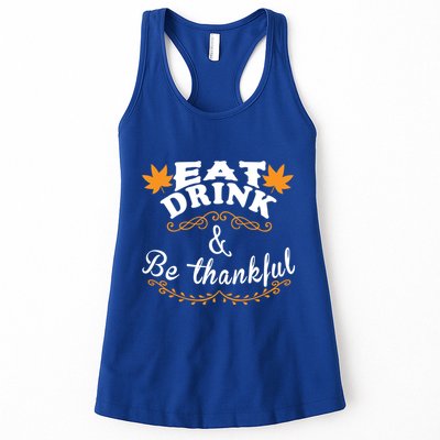 Funny Saying Tees Eat And Be Thankful Gift Womens Tank Top
