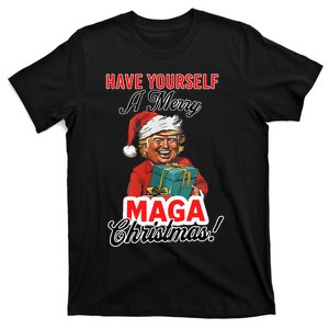 Funny Santa Trump Have Yourself A Merry Maga Christmas Xmas T-Shirt