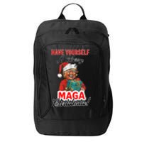 Funny Santa Trump Have Yourself A Merry Maga Christmas Xmas City Backpack