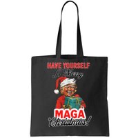 Funny Santa Trump Have Yourself A Merry Maga Christmas Xmas Tote Bag