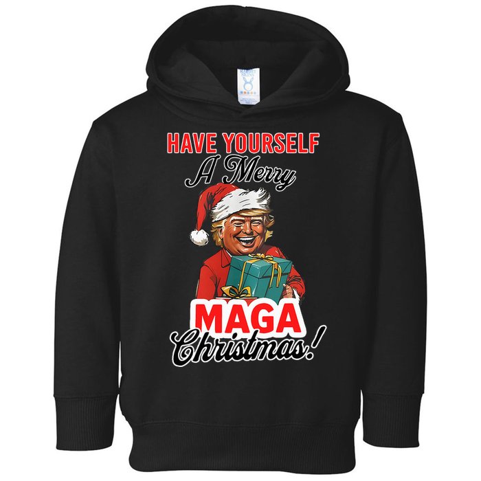 Funny Santa Trump Have Yourself A Merry Maga Christmas Xmas Toddler Hoodie