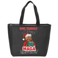 Funny Santa Trump Have Yourself A Merry Maga Christmas Xmas Zip Tote Bag