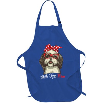Funny Shih Tzu Mom For Shih Tzu Dog Lovers Cute Gift Full-Length Apron With Pockets