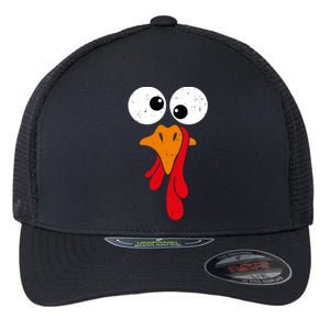 Funny Silly Turkey Face Happy Turkey Day Thanksgiving Cute Gift Flexfit Unipanel Trucker Cap