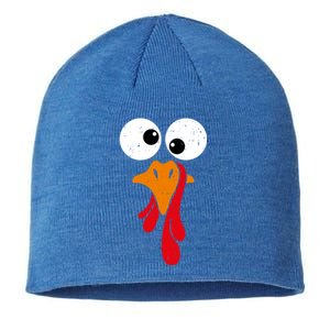 Funny Silly Turkey Face Happy Turkey Day Thanksgiving Cute Gift Sustainable Beanie