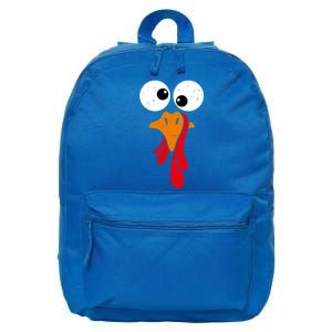 Funny Silly Turkey Face Happy Turkey Day Thanksgiving Cute Gift 16 in Basic Backpack