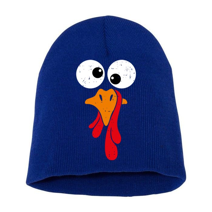 Funny Silly Turkey Face Happy Turkey Day Thanksgiving Cute Gift Short Acrylic Beanie