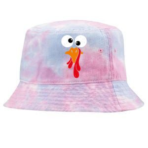 Funny Silly Turkey Face Happy Turkey Day Thanksgiving Cute Gift Tie-Dyed Bucket Hat